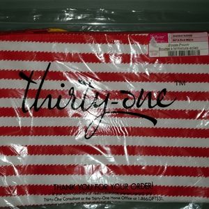 Thirty One Zipper Pouch Red Wave